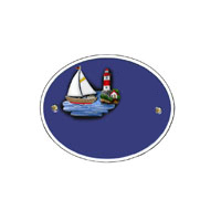 Namensschild Oval Motiv: Segelschiff 5067
