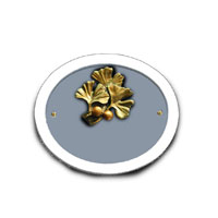 Keramikschild Oval Motiv: Ginkgo 5036