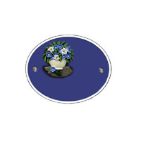 Namensschild Oval Motiv: Blumen 5110